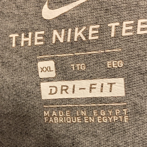 Men’s XXL “The Nike Tee” Dri-Fit Gray with Blue Swoosh - Picture 7 of 10